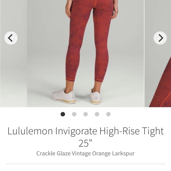 NWOT Lululemon Invigorate HR High Rise Tight 25” Crackle Graze Orange Size 2 - Picture 4 of 7